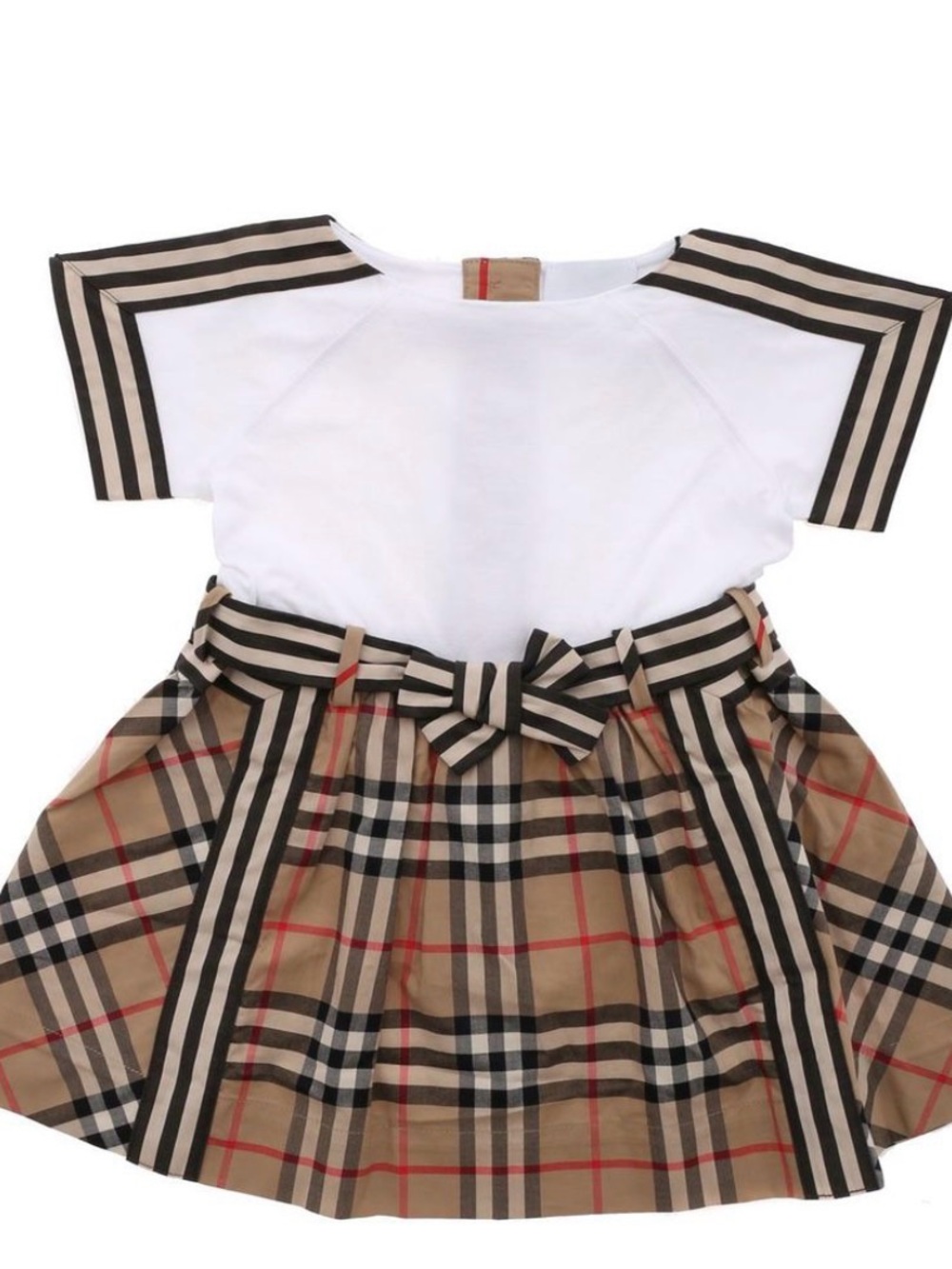 Burberry Rhonda in White with Classic Check Trim NWOT